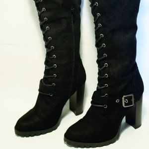 NWOB Always On Time Lace-Up Heeled Boot